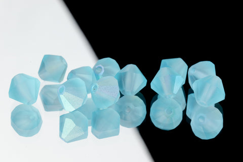 5mm Matte Light Aqua AB Faceted Crystal Bicone #GDQ068