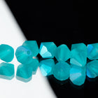 Preciosa 6250 Matte Blue Zircon AB Faceted Bicone (3mm, 4mm, 5mm, 6mm)
