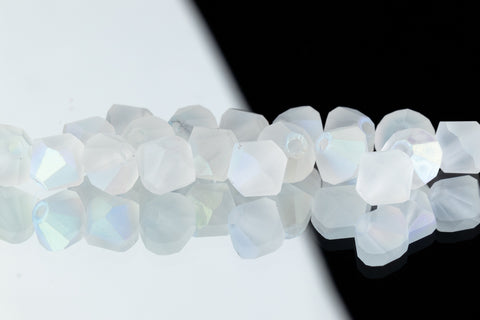 5mm Matte Crystal AB Faceted Crystal Bicone #GDQ072