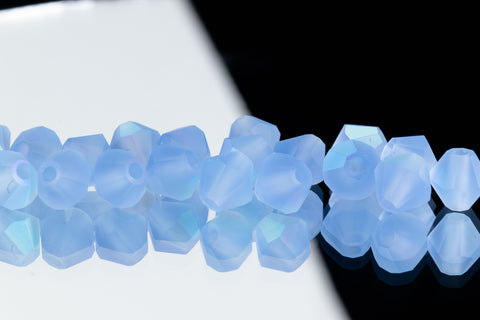 5mm Matte Light Sapphire AB Faceted Crystal Bicone #GDQ078