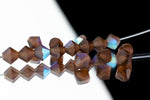 5mm Matte Smoked Topaz AB Faceted Crystal Bicone #GDQ082