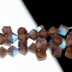 Preciosa 6250 Matte Smoked Topaz AB Faceted Bicone (3mm, 4mm, 5mm, 6mm)