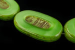 15mm x 26mm Mantis Green Carved Oval Bead (2 pcs) #GDU009-General Bead