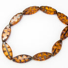 8mm x 17mm Dark Topaz Picasso Carved Spindle Bead (10 pcs) #GDU017-General Bead