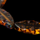 8mm x 17mm Dark Topaz Picasso Carved Spindle Bead (10 pcs) #GDU017-General Bead