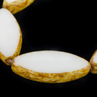 8mm x 17mm Opaque White Picasso Spindle Bead (10 pcs) #GDU020-General Bead