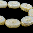 10mm x 14mm White/Metallic Butter Kiwi Bead (10 Pcs) #GDU026-General Bead