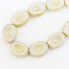 10mm x 14mm White/Metallic Butter Kiwi Bead (10 Pcs) #GDU026-General Bead