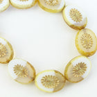 10mm x 14mm Opaque and Transparent White/Ivory Kiwi Bead (10 Pcs) #GDU036-General Bead