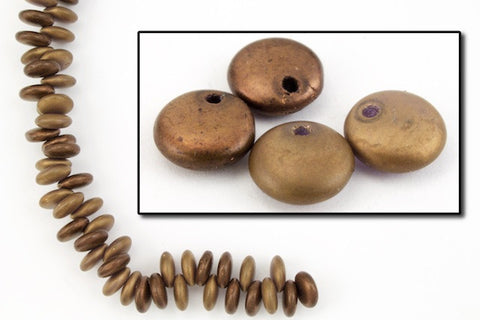 6mm Matte Metallic Bronze Lentil Bead (50 Pcs) #GDW003-General Bead