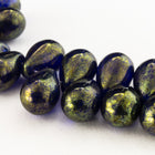 6mm x 9mm Brass Wash Cobalt Drop (25 Pcs) #GDY203-General Bead