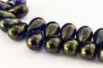 6mm x 9mm Brass Wash Cobalt Drop (25 Pcs) #GDY203-General Bead