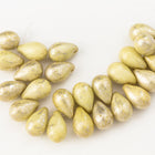 6mm x 9mm Mercury Wash Ivory Drop (25 Pcs) #GDY204-General Bead