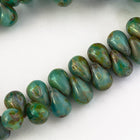 4mm x 6mm Turquoise Picasso Drop (50 Pcs) #GDY005-General Bead