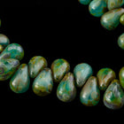 4mm x 6mm Turquoise Picasso Drop (50 Pcs) #GDY005-General Bead