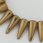 5mm x 13mm Matte Metallic Bronze Spike Bead Strand (30 Pcs) #GDZ202-General Bead