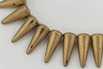 5mm x 13mm Matte Metallic Bronze Spike Bead Strand (30 Pcs) #GDZ202-General Bead