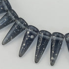 5mm x 13mm Montana/Silver Picasso Spike Bead Strand (30 Pcs) #GDZ203-General Bead