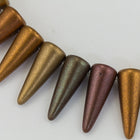 5mm x 13mm Matte Metallic Mix Spike Bead Strand (30 Pcs) #GDZ205-General Bead