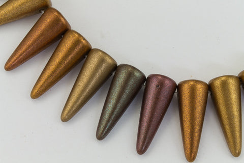 5mm x 13mm Matte Metallic Mix Spike Bead Strand (30 Pcs) #GDZ205-General Bead