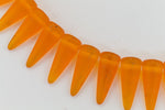 5mm x 13mm Matte Transparent Orange Spike Bead Strand (30 Pcs) #GDZ206-General Bead