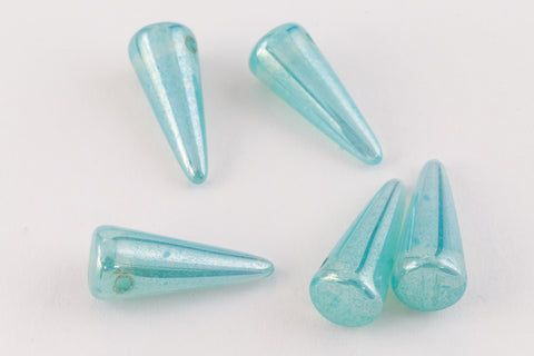 5mm x 13mm Sky Blue Luster Spike Bead Strand (30 Pcs) #GDZ210-General Bead