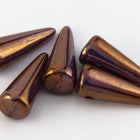 5mm x 13mm Amethyst Gold Luster Spike Bead Strand (30 Pcs) #GDZ216-General Bead