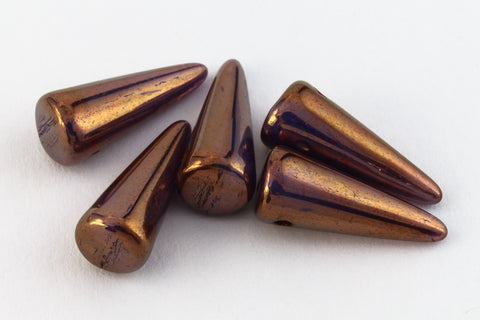 5mm x 13mm Amethyst Gold Luster Spike Bead Strand (30 Pcs) #GDZ216-General Bead
