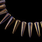 5mm x 13mm Amethyst Gold Luster Spike Bead Strand (30 Pcs) #GDZ216-General Bead