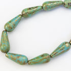 20mm Turquoise Picasso Dangle Drop (10 Pcs) #GDZ405-General Bead