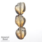 10mm x 13mm Brown/Crystal Baroque Oval Bead-General Bead