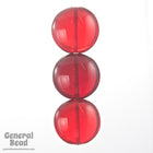 15mm Transparent Ruby Coin Bead (2 Pcs) #GEE002-General Bead