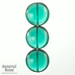 15mm Transparent Emerald Coin Bead (2 Pcs) #GEE005-General Bead