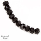 6mm x 8mm Jet Gem Cut Rondelle-General Bead