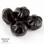 6mm x 8mm Jet Gem Cut Rondelle-General Bead