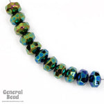 6mm x 8mm Green Iris Gem Cut Rondelle-General Bead