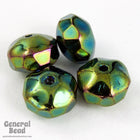 6mm x 8mm Green Iris Gem Cut Rondelle-General Bead