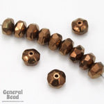 6mm x 8mm Bronze Gem Cut Rondelle-General Bead
