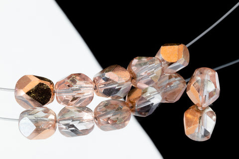 8mm Rose Gold Faceted Round Bead (25 Pcs) #GEO003
