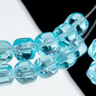 6mm Aqua Baroque Cathedral Bead (25 Pcs) #GEQ004