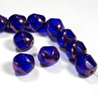 10mm Transparent Sapphire/Bronze Swirl Bead-General Bead