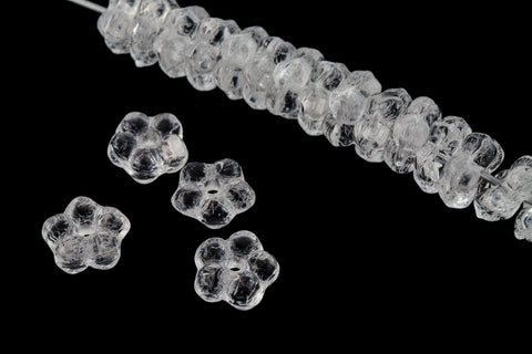 5mm Transparent Crystal Glass Flower Bead (50 Pcs) #GEU003-General Bead