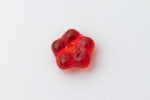 5mm Transparent Light Ruby Glass Flower Bead (50 Pcs) #GEU009