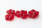 5mm Transparent Ruby Glass Flower Bead (50 Pcs) #GEU014