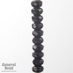 4mm x 7mm Black Faceted Rondelle-General Bead
