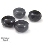 4mm x 7mm Black Faceted Rondelle-General Bead