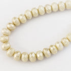 3mm x 5mm Mercury Wash Ivory Faceted Rondelle (30 Pcs) #GFD105-General Bead