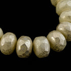 3mm x 5mm Mercury Wash Ivory Faceted Rondelle (30 Pcs) #GFD105-General Bead