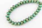 3mm x 5mm Turquoise Picasso Faceted Rondelle (30 Pcs) #GFD109-General Bead