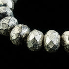 5mm x 7mm Metallic Silver Faceted Rondelle (25 Pcs) #GFD225-General Bead